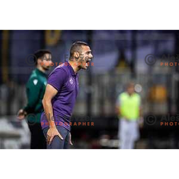 Tugberk Tanrıvermis, head coach of NK Maribor during UEFA Conference League 2025/26 qualifier football match between NK Maribor and Paksi FC in Ljudski vrt, Maribor, Slovenia on July 31, 2025. Photo: Jure Banfi