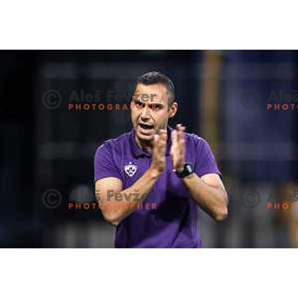 Tugberk Tanrıvermis, head coach of NK Maribor during UEFA Conference League 2025/26 qualifier football match between NK Maribor and Paksi FC in Ljudski vrt, Maribor, Slovenia on July 31, 2025. Photo: Jure Banfi