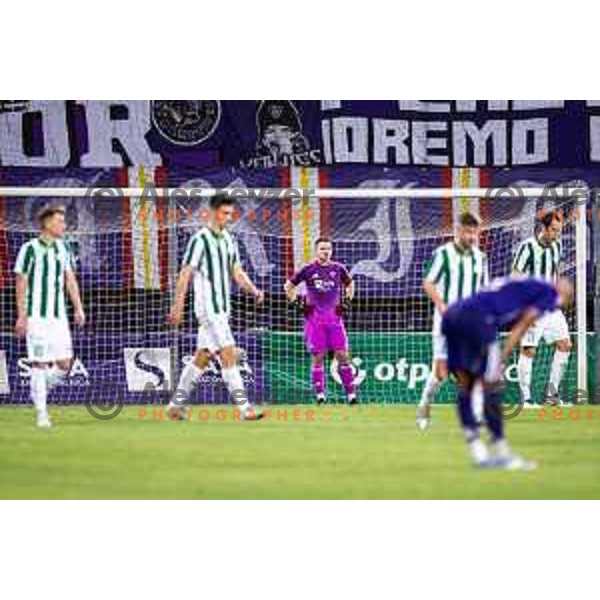 Azbe Jug disappointed during UEFA Conference League 2025/26 qualifier football match between NK Maribor and Paksi FC in Ljudski vrt, Maribor, Slovenia on July 31, 2025. Photo: Jure Banfi
