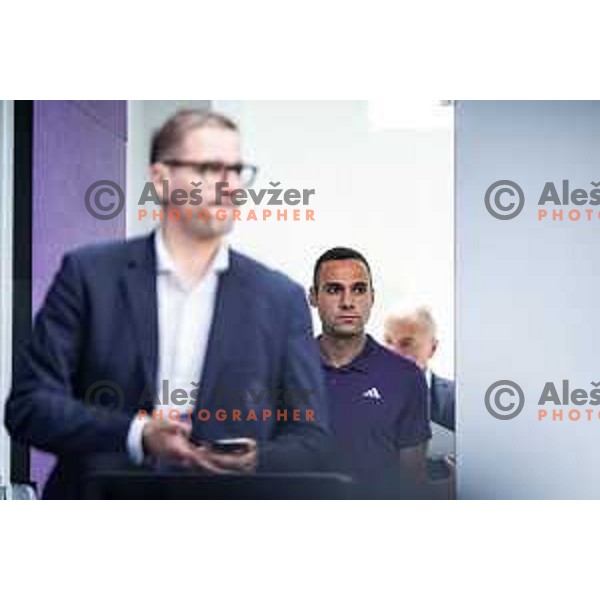 Tugberk Tanrivermis, head coach of NK Maribor at the press conference after UEFA Conference League 2025/26 qualifier football match between NK Maribor and Paksi FC in Ljudski vrt, Maribor, Slovenia on July 31, 2025. Photo: Jure Banfi