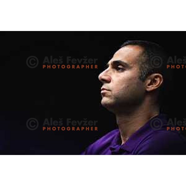 Tugberk Tanrivermis, head coach of NK Maribor at the press conference after UEFA Conference League 2025/26 qualifier football match between NK Maribor and Paksi FC in Ljudski vrt, Maribor, Slovenia on July 31, 2025. Photo: Jure Banfi
