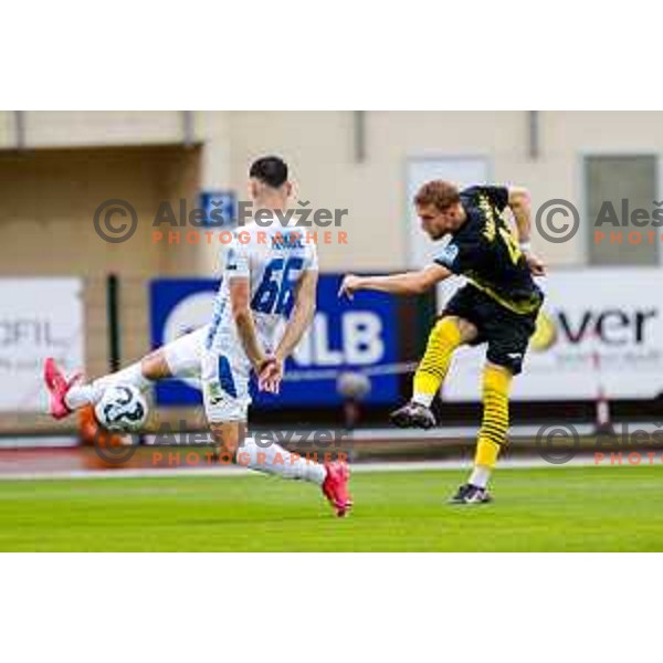 in action during Prva liga Telemach 2025/2026 football match between Kalcer Radomlje and Dozmale in Domzale, Slovenia on August 1, 2025