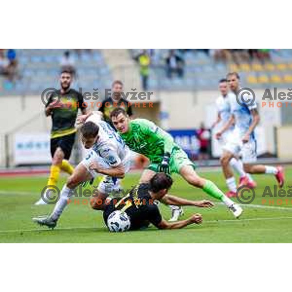 in action during Prva liga Telemach 2025/2026 football match between Kalcer Radomlje and Dozmale in Domzale, Slovenia on August 1, 2025