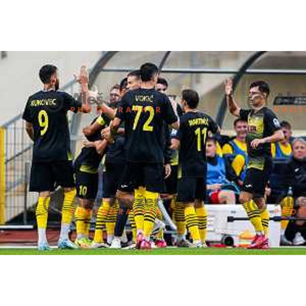 in action during Prva liga Telemach 2025/2026 football match between Kalcer Radomlje and Dozmale in Domzale, Slovenia on August 1, 2025