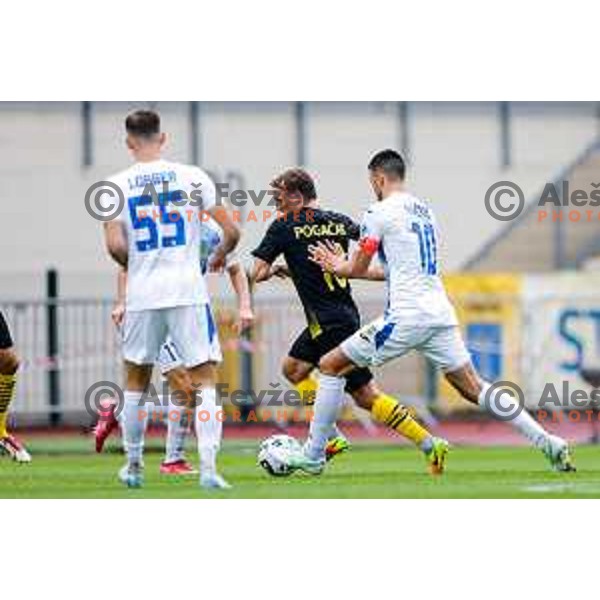 in action during Prva liga Telemach 2025/2026 football match between Kalcer Radomlje and Dozmale in Domzale, Slovenia on August 1, 2025