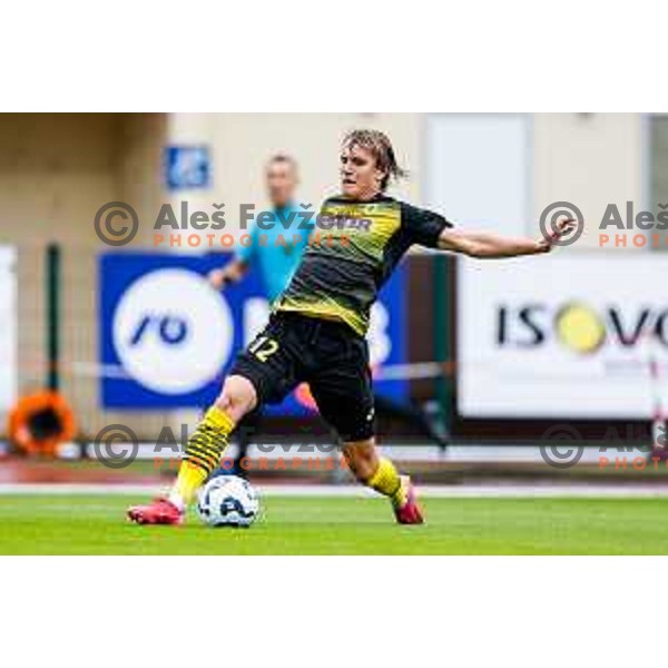 in action during Prva liga Telemach 2025/2026 football match between Kalcer Radomlje and Dozmale in Domzale, Slovenia on August 1, 2025