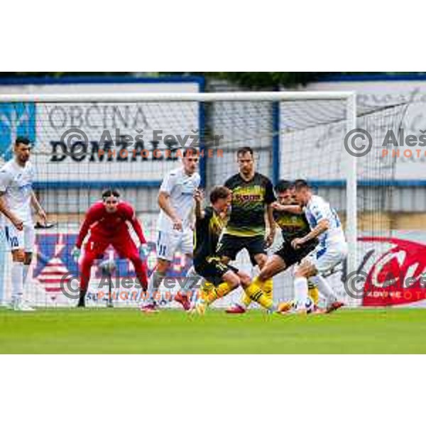 in action during Prva liga Telemach 2025/2026 football match between Kalcer Radomlje and Dozmale in Domzale, Slovenia on August 1, 2025