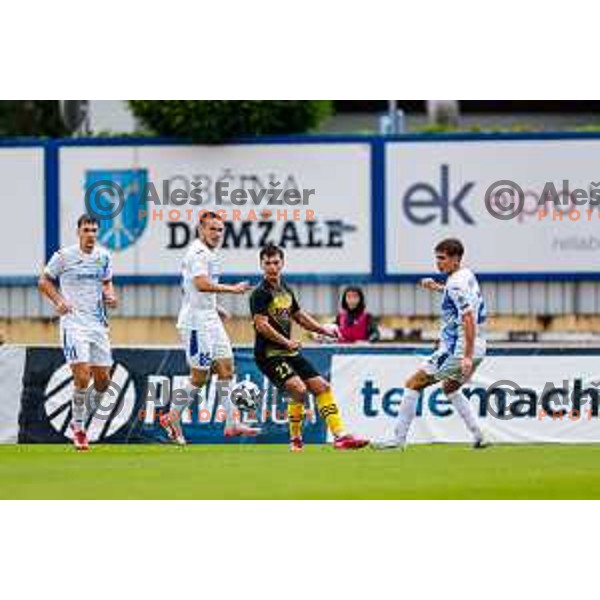 in action during Prva liga Telemach 2025/2026 football match between Kalcer Radomlje and Dozmale in Domzale, Slovenia on August 1, 2025