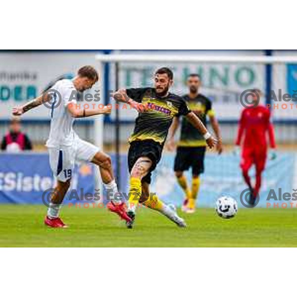 in action during Prva liga Telemach 2025/2026 football match between Kalcer Radomlje and Dozmale in Domzale, Slovenia on August 1, 2025