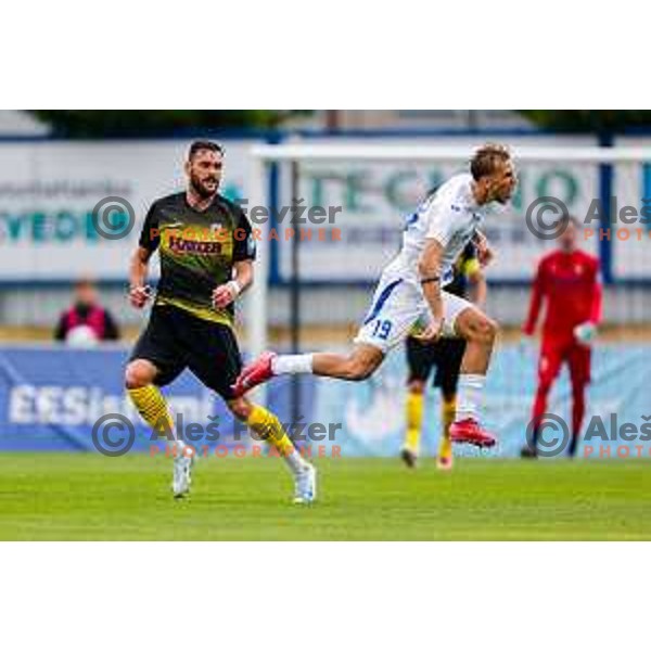 in action during Prva liga Telemach 2025/2026 football match between Kalcer Radomlje and Dozmale in Domzale, Slovenia on August 1, 2025