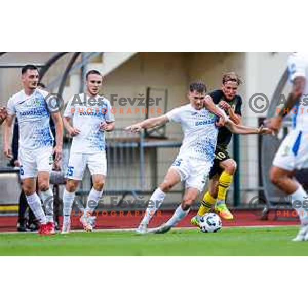 in action during Prva liga Telemach 2025/2026 football match between Kalcer Radomlje and Dozmale in Domzale, Slovenia on August 1, 2025