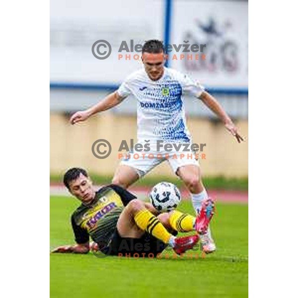 in action during Prva liga Telemach 2025/2026 football match between Kalcer Radomlje and Dozmale in Domzale, Slovenia on August 1, 2025