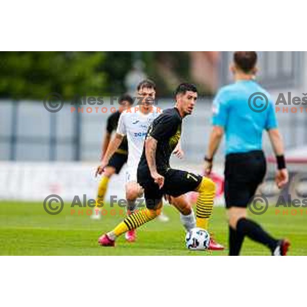 in action during Prva liga Telemach 2025/2026 football match between Kalcer Radomlje and Dozmale in Domzale, Slovenia on August 1, 2025