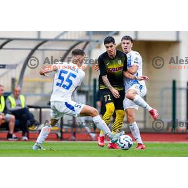 in action during Prva liga Telemach 2025/2026 football match between Kalcer Radomlje and Dozmale in Domzale, Slovenia on August 1, 2025
