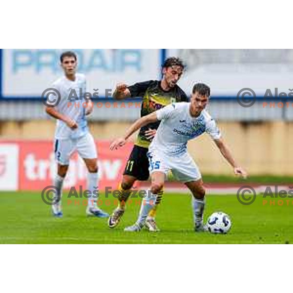 in action during Prva liga Telemach 2025/2026 football match between Kalcer Radomlje and Dozmale in Domzale, Slovenia on August 1, 2025