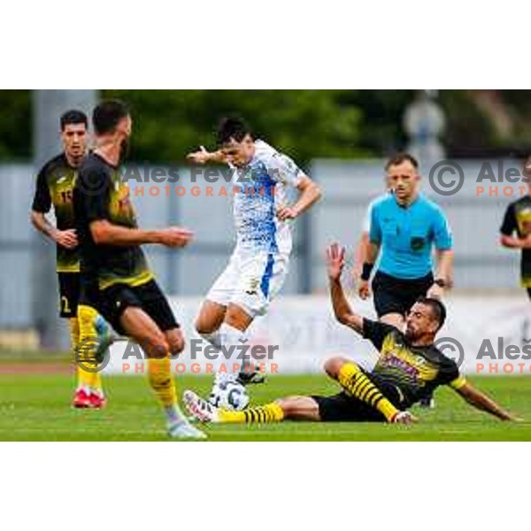 in action during Prva liga Telemach 2025/2026 football match between Kalcer Radomlje and Dozmale in Domzale, Slovenia on August 1, 2025