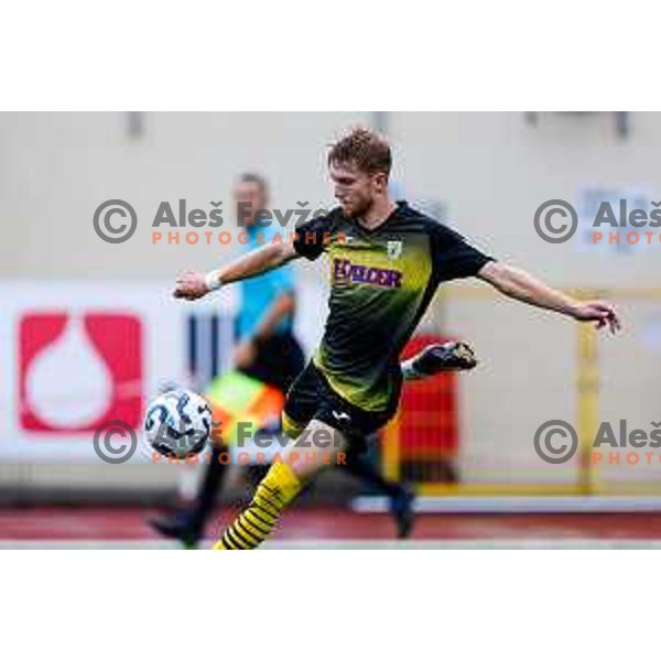 in action during Prva liga Telemach 2025/2026 football match between Kalcer Radomlje and Dozmale in Domzale, Slovenia on August 1, 2025