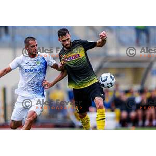 in action during Prva liga Telemach 2025/2026 football match between Kalcer Radomlje and Dozmale in Domzale, Slovenia on August 1, 2025