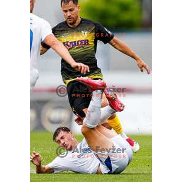 in action during Prva liga Telemach 2025/2026 football match between Kalcer Radomlje and Dozmale in Domzale, Slovenia on August 1, 2025