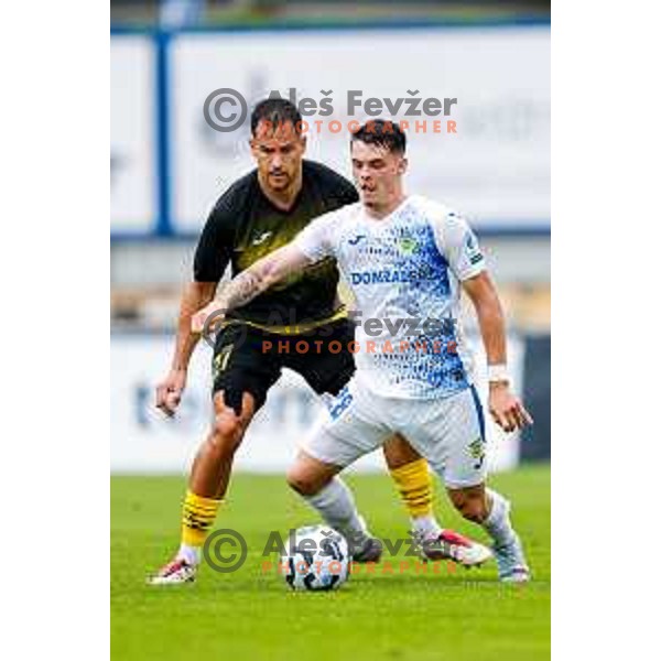 in action during Prva liga Telemach 2025/2026 football match between Kalcer Radomlje and Dozmale in Domzale, Slovenia on August 1, 2025
