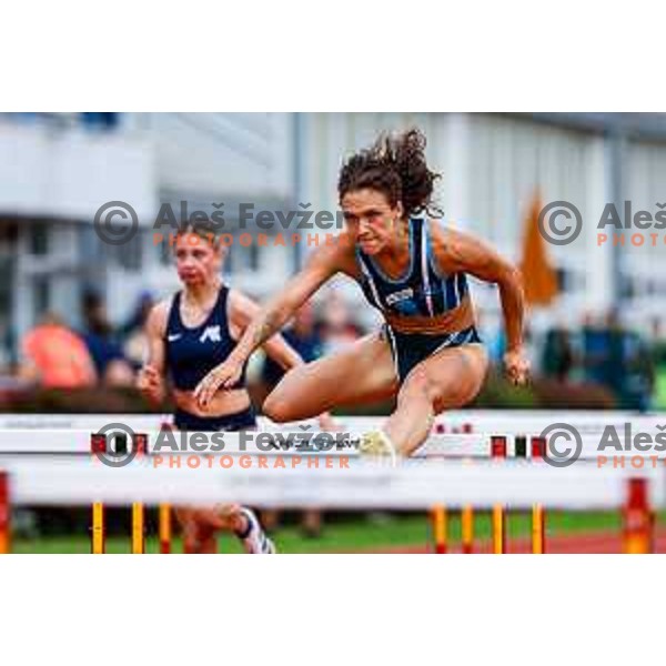Nika Glojnaric competes at Slovenian Natioanl Athletics Championships at Kladivar Stadium in Celje, Slovenia on August 2, 2025