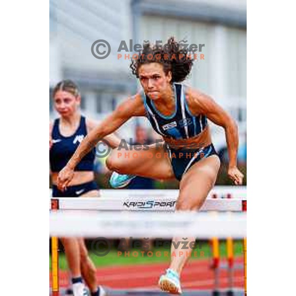 Nika Glojnaric competes at Slovenian Natioanl Athletics Championships at Kladivar Stadium in Celje, Slovenia on August 2, 2025