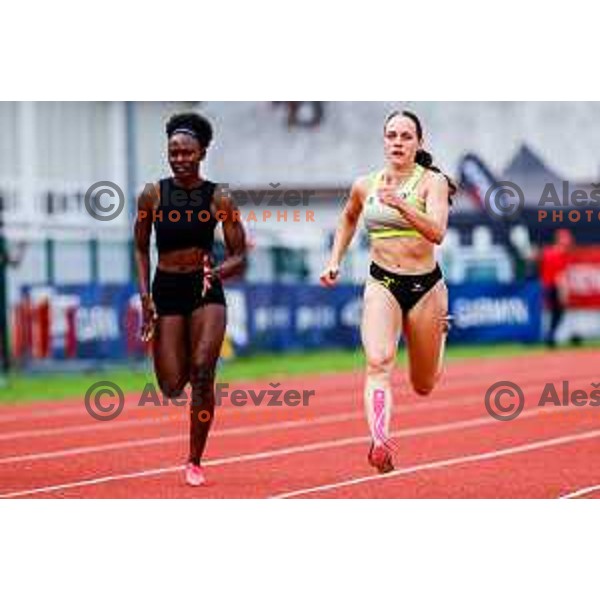 Lucija Potnik competes at Slovenian Natioanl Athletics Championships at Kladivar Stadium in Celje, Slovenia on August 2, 2025