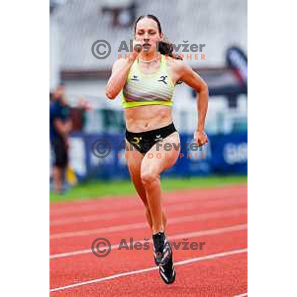 Lucija Potnik competes at Slovenian Natioanl Athletics Championships at Kladivar Stadium in Celje, Slovenia on August 2, 2025