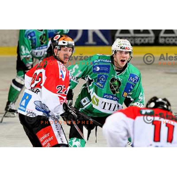  at ice-hockey game Tilia Olimpija- TWK Innsbruck in EBEL league, played in Hala Tivoli, Ljubljana, Slovenia 24.10.2008. Tilia Olimpija won the game 4:2 