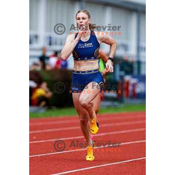 Maja Mihalinec Zidar competes at Slovenian Natioanl Athletics Championships at Kladivar Stadium in Celje, Slovenia on August 2, 2025