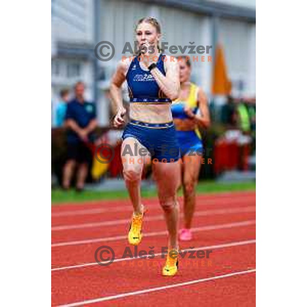 Maja Mihalinec Zidar competes at Slovenian Natioanl Athletics Championships at Kladivar Stadium in Celje, Slovenia on August 2, 2025