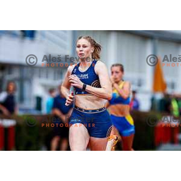 Maja Mihalinec Zidar competes at Slovenian Natioanl Athletics Championships at Kladivar Stadium in Celje, Slovenia on August 2, 2025