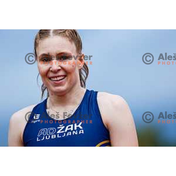 Maja Mihalinec Zidar competes at Slovenian Natioanl Athletics Championships at Kladivar Stadium in Celje, Slovenia on August 2, 2025