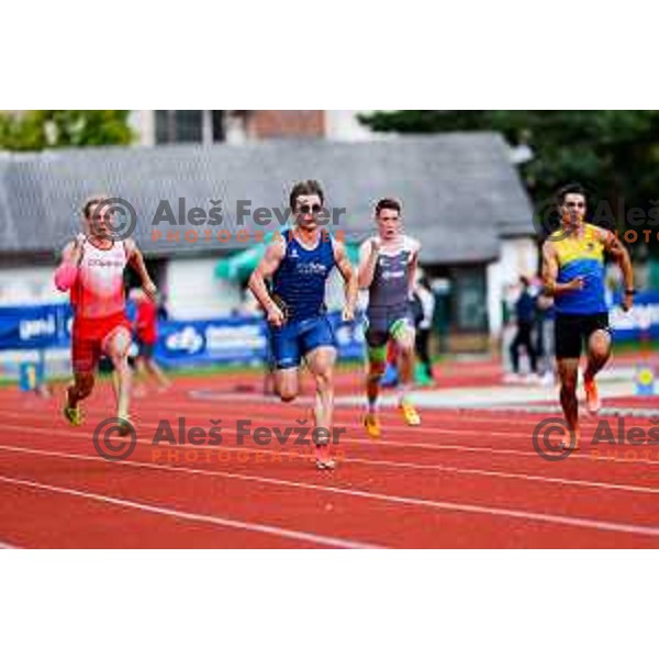 Jernej Gumilar competes at Slovenian Natioanl Athletics Championships at Kladivar Stadium in Celje, Slovenia on August 2, 2025