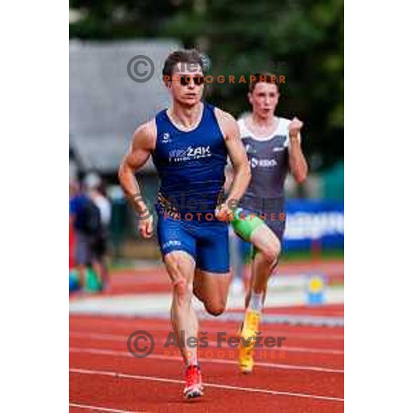 Jernej Gumilar competes at Slovenian Natioanl Athletics Championships at Kladivar Stadium in Celje, Slovenia on August 2, 2025