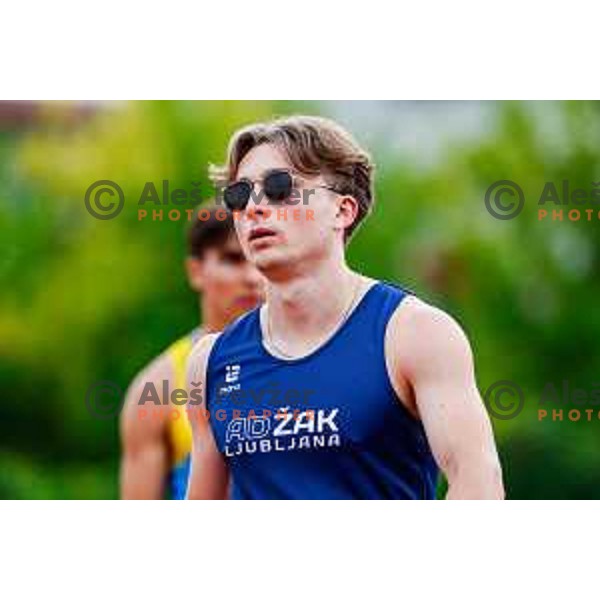 Jernej Gumilar competes at Slovenian Natioanl Athletics Championships at Kladivar Stadium in Celje, Slovenia on August 2, 2025