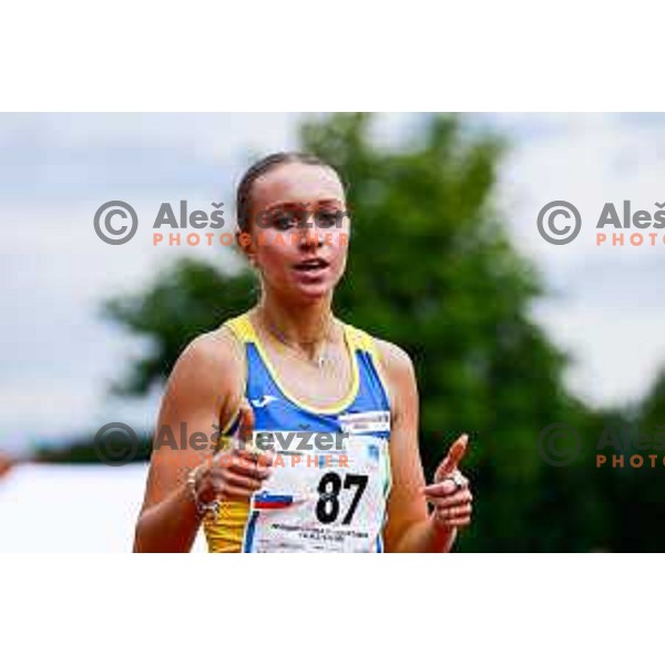 Tija Tanja Zivko competes at Slovenian Natioanl Athletics Championships at Kladivar Stadium in Celje, Slovenia on August 2, 2025