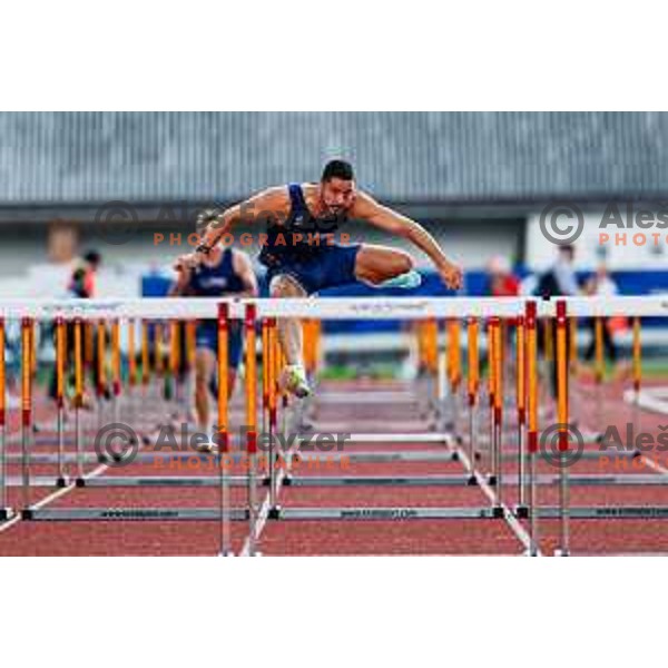 Filip Jakob Demsar competes at Slovenian Natioanl Athletics Championships at Kladivar Stadium in Celje, Slovenia on August 2, 2025