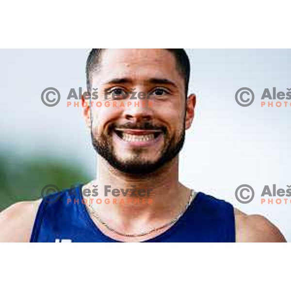 Filip Jakob Demsar competes at Slovenian Natioanl Athletics Championships at Kladivar Stadium in Celje, Slovenia on August 2, 2025