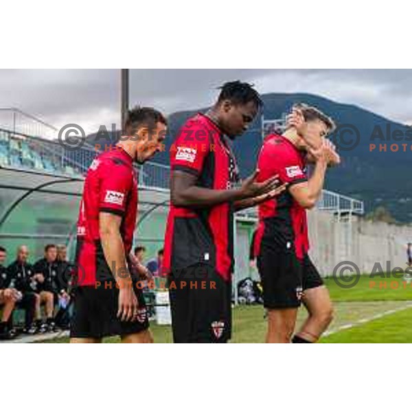 in action during Prva liga Telemach 2025/2026 football match between Primorje and Bravo in Ajdovscina, Slovenia on August 2, 2025