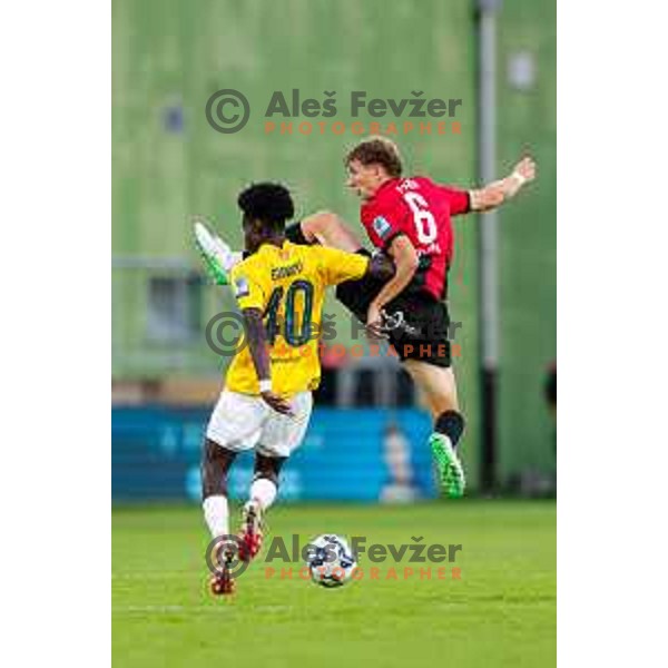 in action during Prva liga Telemach 2025/2026 football match between Primorje and Bravo in Ajdovscina, Slovenia on August 2, 2025