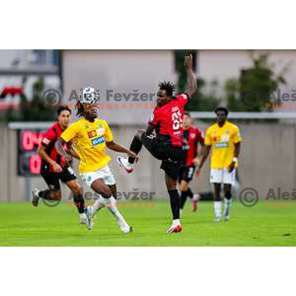 in action during Prva liga Telemach 2025/2026 football match between Primorje and Bravo in Ajdovscina, Slovenia on August 2, 2025