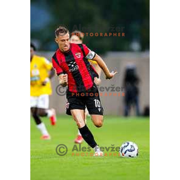 in action during Prva liga Telemach 2025/2026 football match between Primorje and Bravo in Ajdovscina, Slovenia on August 2, 2025
