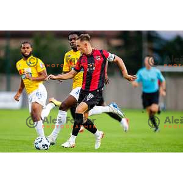 in action during Prva liga Telemach 2025/2026 football match between Primorje and Bravo in Ajdovscina, Slovenia on August 2, 2025