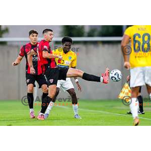 in action during Prva liga Telemach 2025/2026 football match between Primorje and Bravo in Ajdovscina, Slovenia on August 2, 2025