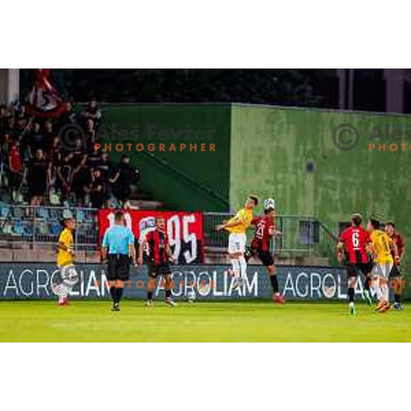 in action during Prva liga Telemach 2025/2026 football match between Primorje and Bravo in Ajdovscina, Slovenia on August 2, 2025