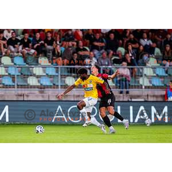 in action during Prva liga Telemach 2025/2026 football match between Primorje and Bravo in Ajdovscina, Slovenia on August 2, 2025
