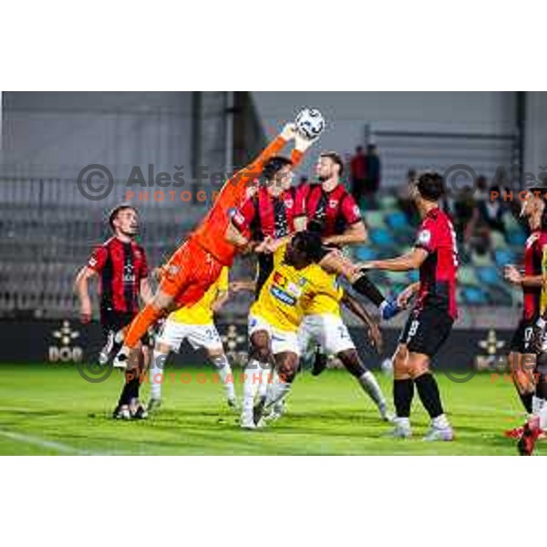 in action during Prva liga Telemach 2025/2026 football match between Primorje and Bravo in Ajdovscina, Slovenia on August 2, 2025