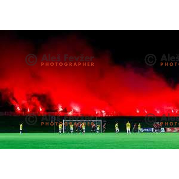 in action during Prva liga Telemach 2025/2026 football match between Primorje and Bravo in Ajdovscina, Slovenia on August 2, 2025