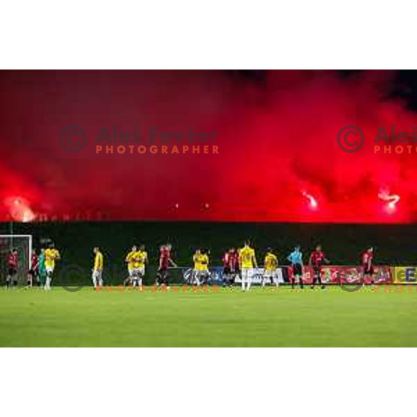 in action during Prva liga Telemach 2025/2026 football match between Primorje and Bravo in Ajdovscina, Slovenia on August 2, 2025